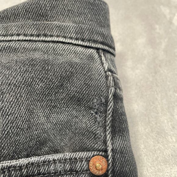 Re/Done Jeans Womens 30 Black 70s Ultra High Rise Stove Pipe Stretch Button Fly - Picture 8 of 15